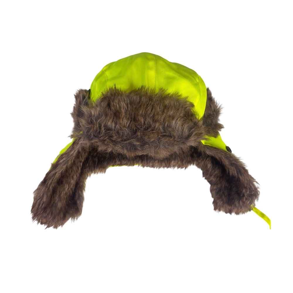 Dakota Dan Faux Fur Trapper Hat Neon Yellow High Visibility One Size